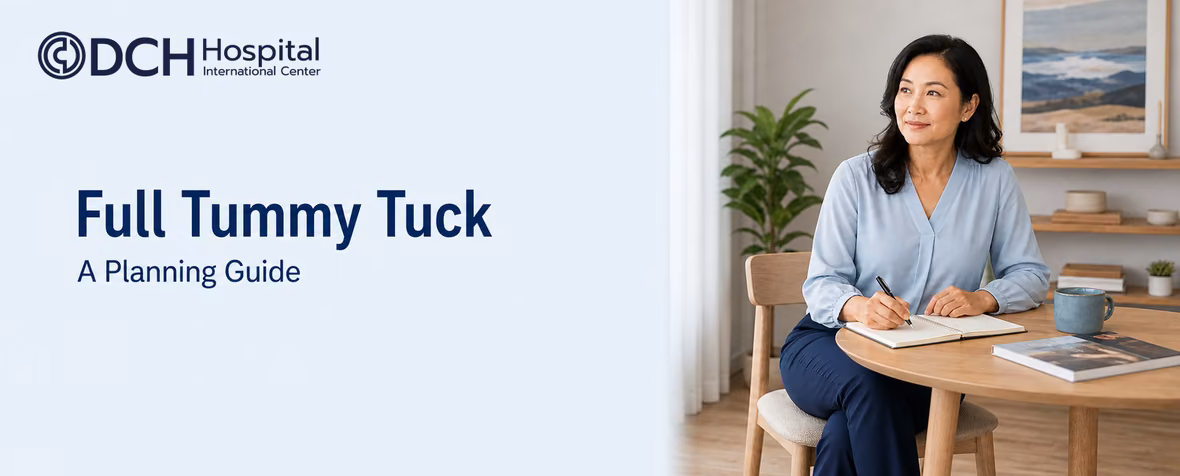 Woman preparing for a consultation about a full tummy tuck