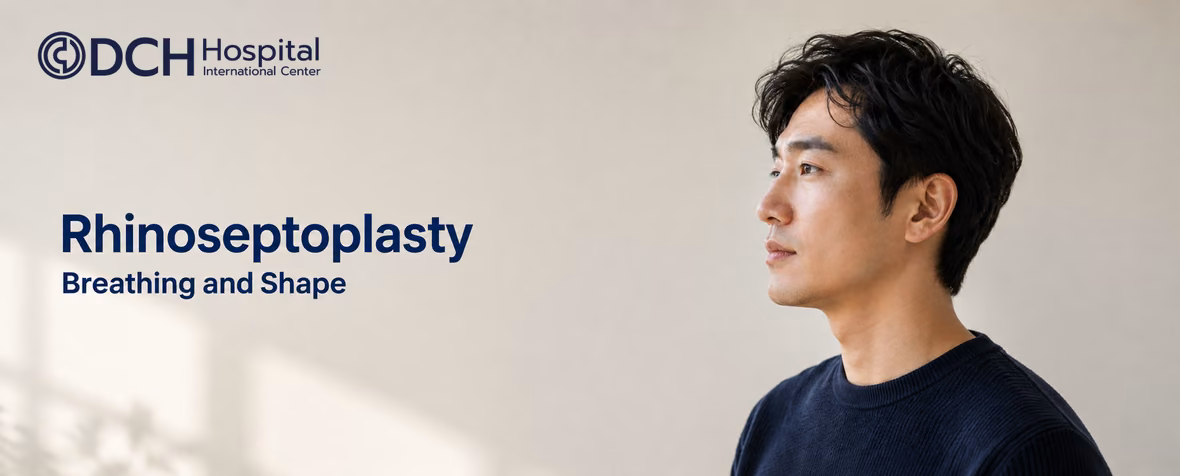 Side profile of a man considering nasal breathing and shape before rhinoseptoplasty