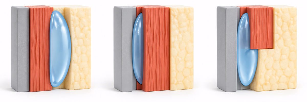 Model Showing Implant Position Relative To Muscle And Breast Tissue