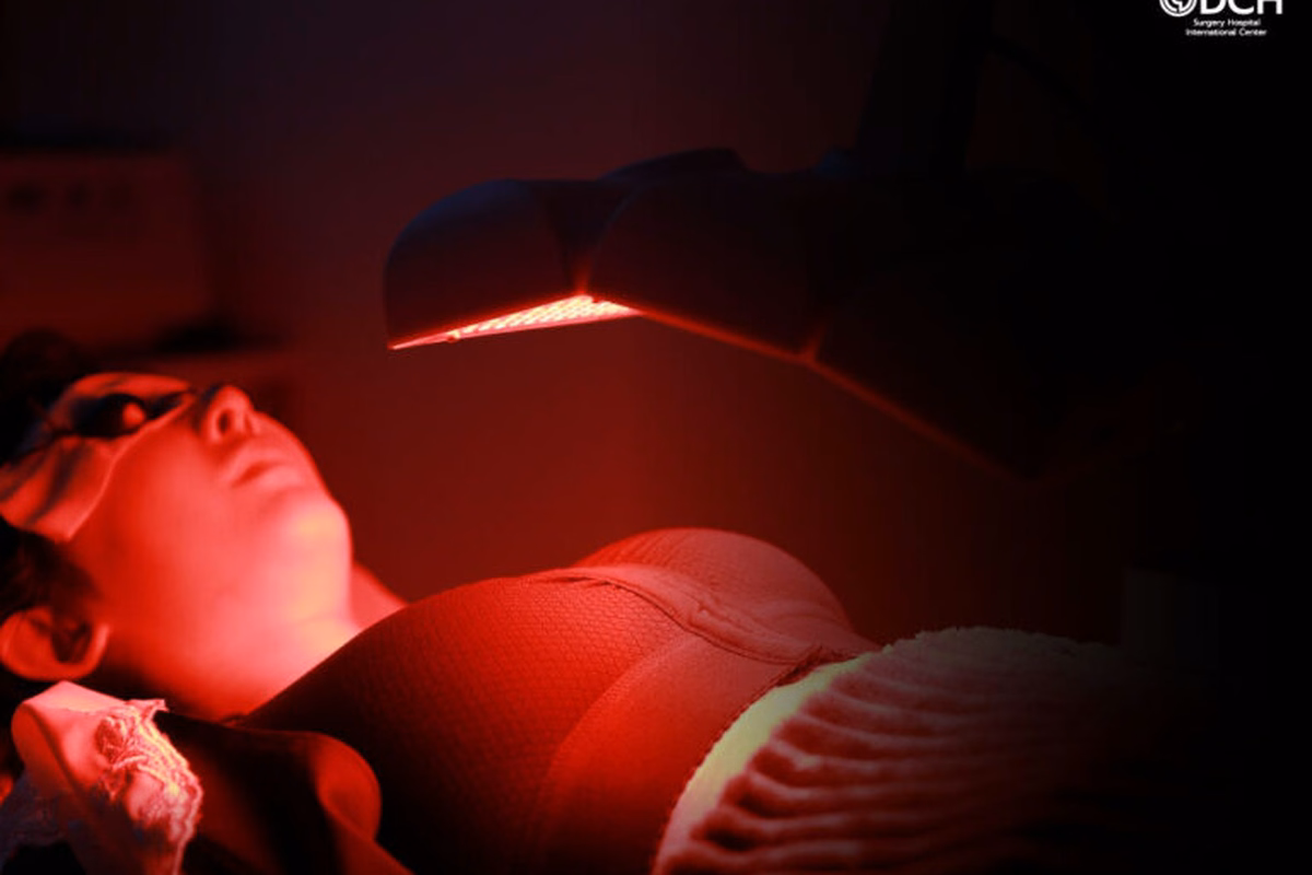 DCH Patient Receiving Aftercare Under A Treatment Light