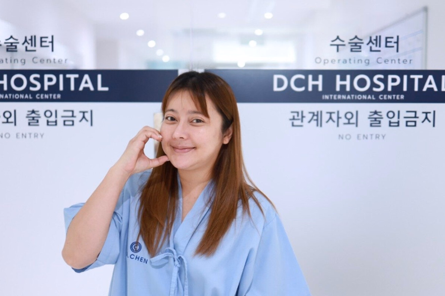 Woman In A Hospital Gown At DCH Hospital